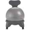 Gaiam Classic Balance Ball Chair – Ergonomic Stability Chair for Desk & Office | Yoga Ball Seat with Base, Air Pump, & Exercise Guide | Improves Posture & Core Strength (300 lb Capacity)(Cool Grey)