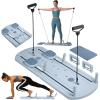 Gaiam Compact Pilates Reformer Machine (Dusty Blue) – at Home Pilates Kit with Resistance Bands, Handles, Knee Pad, and Workout Guide for Strength, Flexibility, and Core Training, Easy Setup