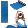 Gaiam Dry-Grip Yoga Mat – 5mm Thick Non-Slip Exercise & Fitness Mat for Standard or Hot Yoga, Pilates and Floor Workouts – Cushioned Support, Non-Slip Coat – 68 x 24 Inches(Blue)