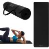 Gaiam Essentials 2/5″ Thick (10mm) Yoga & Pilates, Fitness & Exercise Mat with Easy-Cinch Carrier Strap Cushion Support For Fitness and Gym Workouts(Black)
