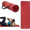 Gaiam Essentials 2/5″ Thick (10mm) Yoga & Pilates, Fitness & Exercise Mat with Easy-Cinch Carrier Strap Cushion Support For Fitness and Gym Workouts(Red)
