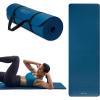 Gaiam Essentials 2/5″ Thick (10mm) Yoga & Pilates, Fitness & Exercise Mat with Easy-Cinch Carrier Strap Cushion Support For Fitness and Gym Workouts(Navy)
