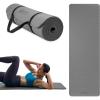 Gaiam Essentials 2/5″ Thick (10mm) Yoga & Pilates, Fitness & Exercise Mat with Easy-Cinch Carrier Strap Cushion Support For Fitness and Gym Workouts(Grey)