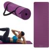 Gaiam Essentials 2/5″ Thick (10mm) Yoga & Pilates, Fitness & Exercise Mat with Easy-Cinch Carrier Strap Cushion Support For Fitness and Gym Workouts(Purple)