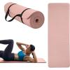 Gaiam Essentials 2/5″ Thick (10mm) Yoga & Pilates, Fitness & Exercise Mat with Easy-Cinch Carrier Strap Cushion Support For Fitness and Gym Workouts(French Rose)