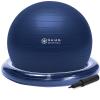 Gaiam Essentials Balance Ball & Base Kit, 65cm Yoga Ball Chair, Exercise Ball with Inflatable Ring Base for Home or Office Desk, Includes Air Pump(Navy)