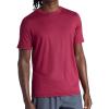 Gaiam Mens Everyday Basic Crewneck Top, Standard Fit, Stretch Midweight Material(Beet)