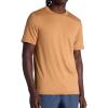 Gaiam Mens Everyday Basic Crewneck Top, Standard Fit, Stretch Midweight Material(Biscuit)