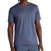 Gaiam Mens Everyday Basic Crewneck Top, Standard Fit, Stretch Midweight Material(Cool Grey)