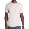 Gaiam Mens Everyday Basic Crewneck Top, Standard Fit, Stretch Midweight Material(Crystal Pink)