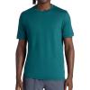 Gaiam Mens Everyday Basic Crewneck Top, Standard Fit, Stretch Midweight Material(Deep Teal)