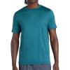 Gaiam Mens Everyday Basic Crewneck Top, Standard Fit, Stretch Midweight Material(Green)