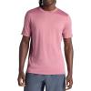 Gaiam Mens Everyday Basic Crewneck Top, Standard Fit, Stretch Midweight Material(Mesa Rose)