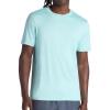 Gaiam Mens Everyday Basic Crewneck Top, Standard Fit, Stretch Midweight Material(Pastel Turq)