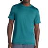 Gaiam Mens Everyday Basic Crewneck Top, Standard Fit, Stretch Midweight Material(Sea Spray Heather)
