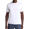 Gaiam Mens Everyday Basic Crewneck Top, Standard Fit, Stretch Midweight Material(Stark White)