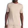 Gaiam Mens Everyday Basic Crewneck Top, Standard Fit, Stretch Midweight Material(White Pepper)