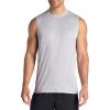 Gaiam Mens Everyday Basic Muscle Tank Top, Standard Fit, Stretch Midweight Material(Sleet Heather)