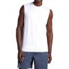 Gaiam Mens Everyday Basic Muscle Tank Top, Standard Fit, Stretch Midweight Material(Stark White)
