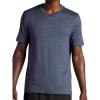 Gaiam Mens Everyday Basic V-Neck Top, Standard Fit, Stretch Midweight Material(Cool Grey Heather)