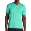 Gaiam Mens Everyday Basic V-Neck Top, Standard Fit, Stretch Midweight Material(Future Teal Heather)