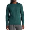 Gaiam Mens Power Long Sleeve Crewneck Top, Standard Fit, Stretch Heavyweight Fleece Material(Pine Grove Heather)