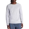 Gaiam Mens Power Long Sleeve Crewneck Top, Standard Fit, Stretch Heavyweight Fleece Material(Sleet Heather)
