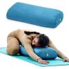 Gaiam Round Yoga Bolster Pillow, Soft Meditation Cushion for Yoga, Massage and Back Support, Breathable Cotton Fill, Zippered Microfiber Cover, Easy-Carry Handle, Machine Washable(Teal)