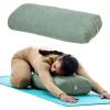 Gaiam Round Yoga Bolster Pillow, Soft Meditation Cushion for Yoga, Massage and Back Support, Breathable Cotton Fill, Zippered Microfiber Cover, Easy-Carry Handle, Machine Washable(Sage)