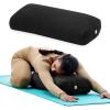 Gaiam Round Yoga Bolster Pillow, Soft Meditation Cushion for Yoga, Massage and Back Support, Breathable Cotton Fill, Zippered Microfiber Cover, Easy-Carry Handle, Machine Washable(Black)