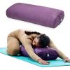 Gaiam Round Yoga Bolster Pillow, Soft Meditation Cushion for Yoga, Massage and Back Support, Breathable Cotton Fill, Zippered Microfiber Cover, Easy-Carry Handle, Machine Washable(Purple)