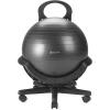 Gaiam Ultimate Balance Ball Chair (Standard or Swivel Base Option) – Premium Exercise Stability Yoga Ball Ergonomic Chair for Home and Office Desk – 52cm Anti-Burst Ball, Air Pump, Exercise Guide(Standard Base (Black))