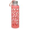 Gaiam Water Bottle Sure-Grip Glass Bottle with Protective Silicone Sleeve, 20 oz(Guava)