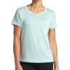 Gaiam Women’s Align Marled T-Shirt, Relaxed Fit, Stretch Midweight Heathered Material, High-Low Hem(Blue Haze Heather)