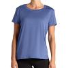 Gaiam Women’s Align Marled T-Shirt, Relaxed Fit, Stretch Midweight Heathered Material, High-Low Hem(Blue Indigo Heather)
