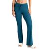 Gaiam Womens Marled High-Rise Flare Pant, Slim Fit, 31.5” Inseam, Stretch Midweight Heathered Material(Reflecting Pond Heather)