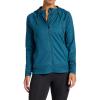 Gaiam Women’s Marled Hooded Jacket, Slim Fit, Stretch Midweight Heathered Material(Reflecting Pond Heather)