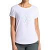 Gaiam Womens Mindful Flower Diamond Crewneck T-Shirt, Relaxed Fit, Stretch Lightweight Material, Curved Hem(Bright White)