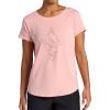 Gaiam Womens Mindful Flower Diamond Crewneck T-Shirt, Relaxed Fit, Stretch Lightweight Material, Curved Hem(Candlelight Peach)