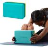 Gaiam Yoga Block – Supportive Latex-Free Eva Foam – Soft Non-Slip Surface with Beveled Edges for Yoga, Pilates, Meditation – Yoga Accessories for Stability, Balance, Deepen Stretches(Tri-Color Teal Tonal)