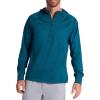 Gaiam mens Serenity Flow Long Sleeve Cowl Neck Quarter-zip Hoodie, Standard Fit, Stretch Midweight Material(Submerged Heather)