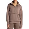 Gaiam womens Popover Quarter-zip, Relaxed Cropped Fit, Stretch Midweight Material(Falcon)