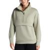 Gaiam womens Popover Quarter-zip, Relaxed Cropped Fit, Stretch Midweight Material(Seagrass)