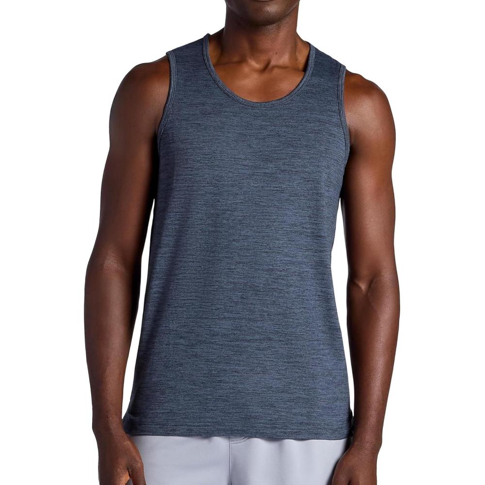 imageGaiam Mens Everyday Basic Tank Top Standard Fit Stretch Midweight Jersey MaterialCool Grey Heather