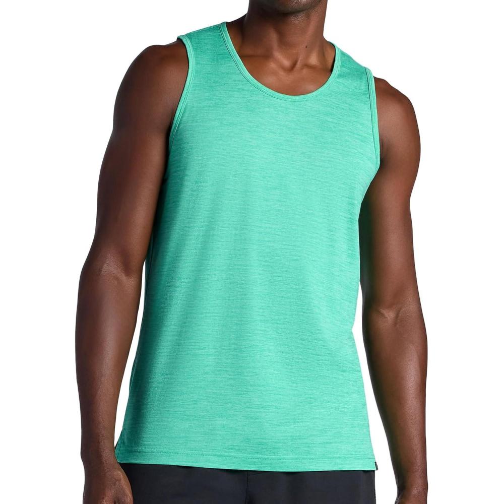 imageGaiam Mens Everyday Basic Tank Top Standard Fit Stretch Midweight Jersey MaterialFuture Teal Heather