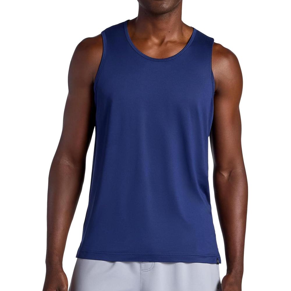 imageGaiam Mens Everyday Basic Tank Top Standard Fit Stretch Midweight Jersey MaterialMedieval Blue