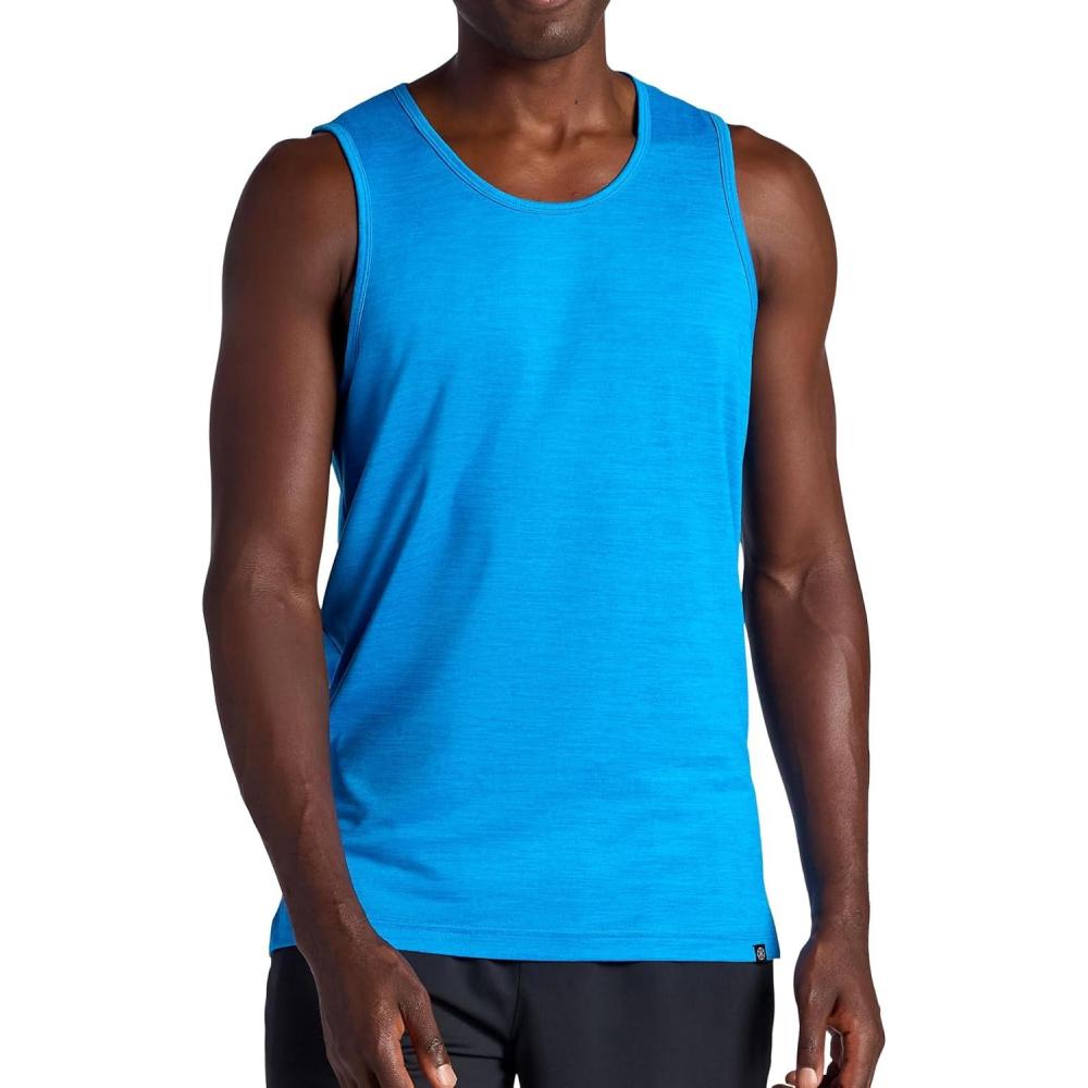 imageGaiam Mens Everyday Basic Tank Top Standard Fit Stretch Midweight Jersey MaterialVibrant Blue Heather