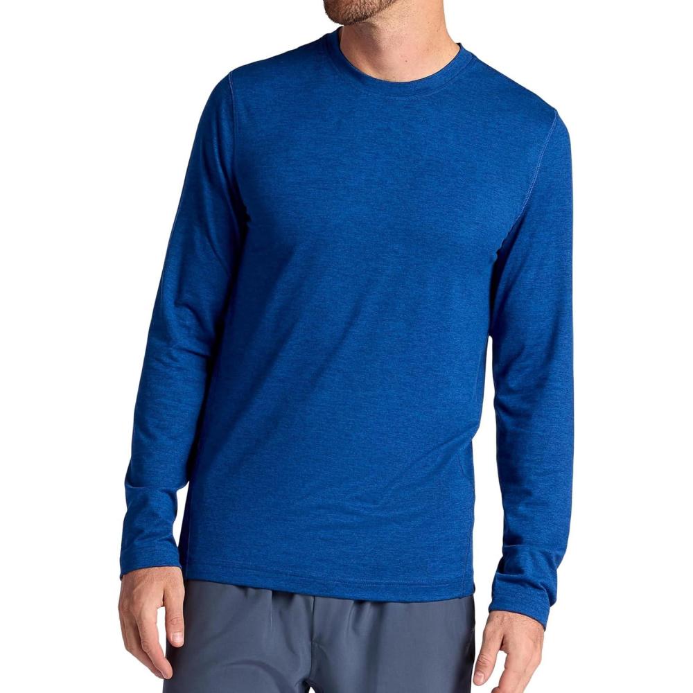 imageGaiam Mens Intent Long Sleeve Crewneck Top Standard Fit Stretch Midweight MaterialLimoges Heather