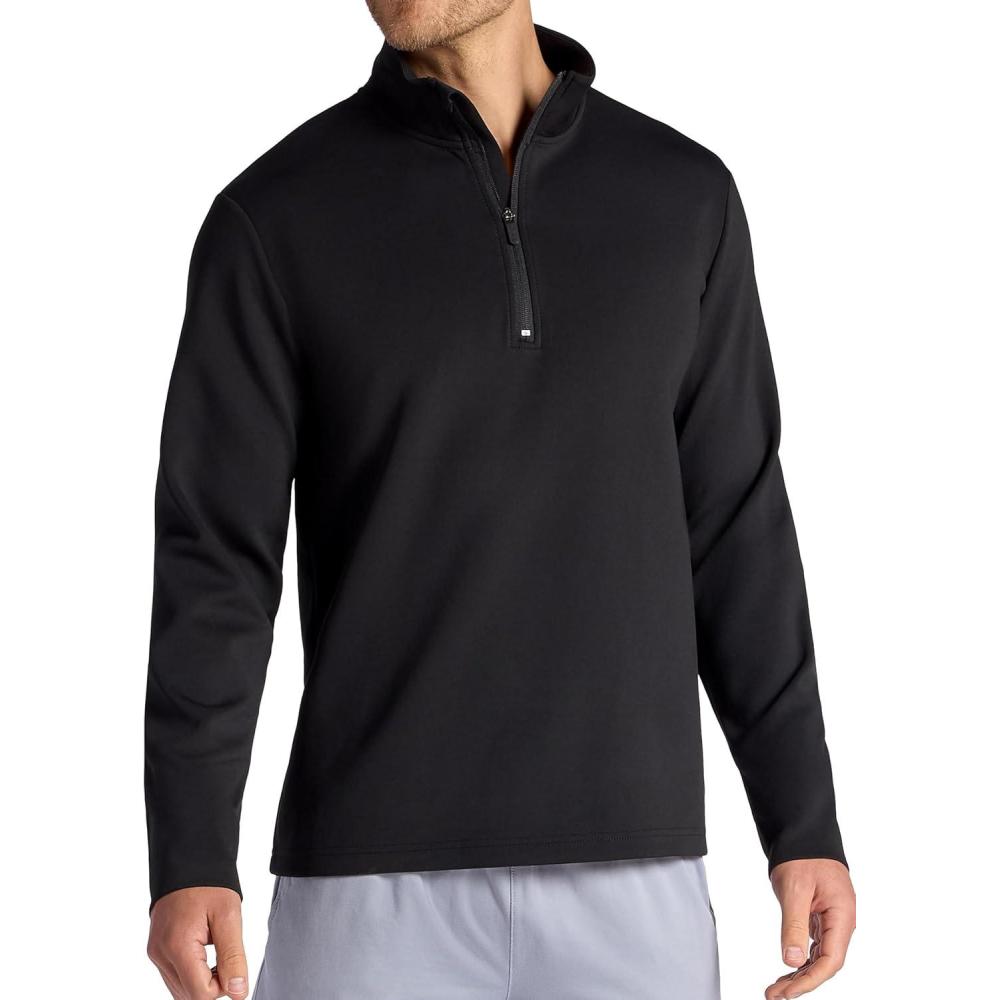 imageGaiam Mens Recovery Long Sleeve QuarterZip Standard Fit Midweight Breathable MaterialBlack
