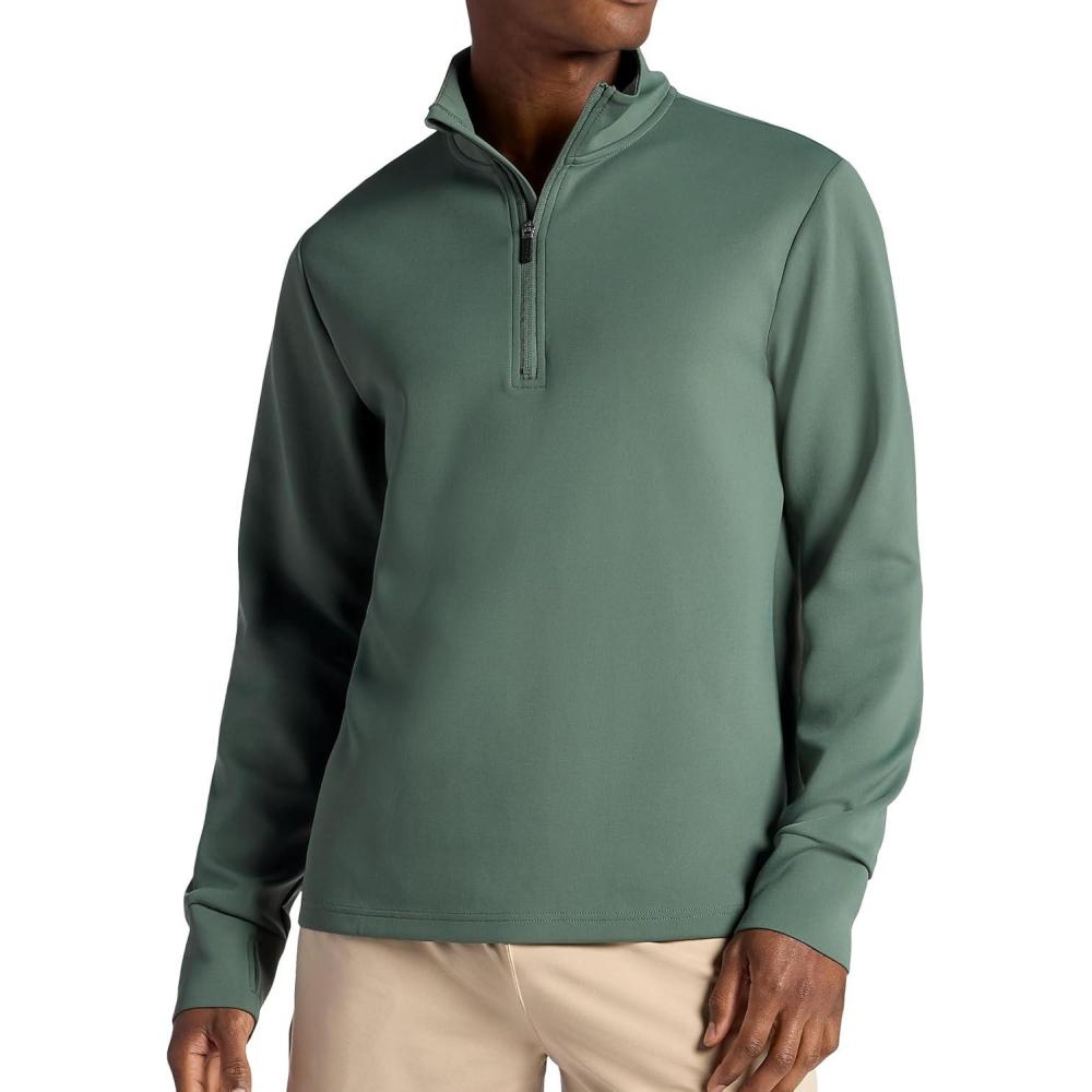 imageGaiam Mens Recovery Long Sleeve QuarterZip Standard Fit Midweight Breathable MaterialDuck Green